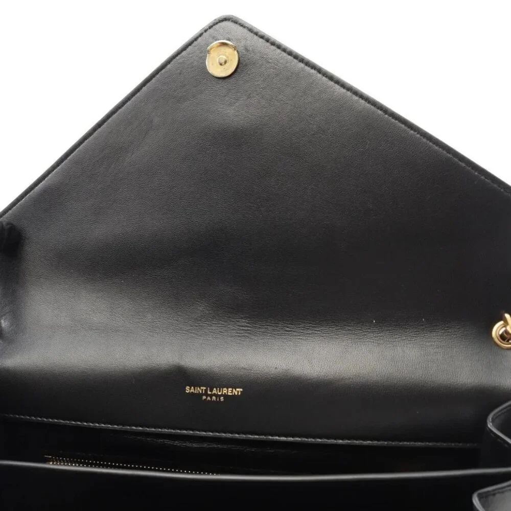 YSL Black and White Lambskin Gaby Satchel Bag - Picture 4 of 12